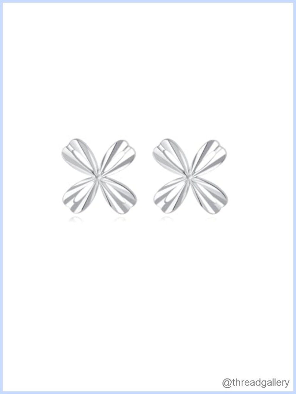Sterling Silver Flower Stud Earrings Hypoallergenic Push Back Gift Box
